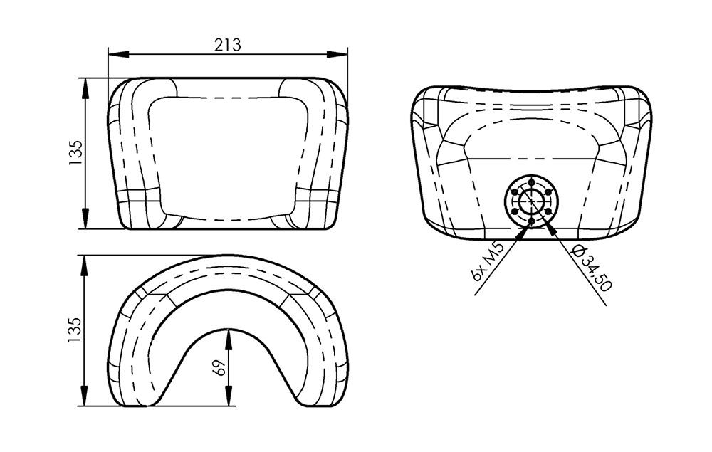 Coixí de reposacaps PU-KO-6-S - Rehagirona