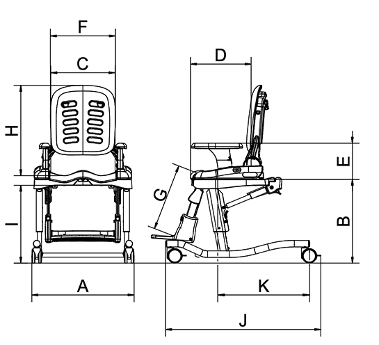 Medidas silla de baño HTS - Rehagirona