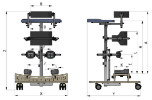 Medidas bipedestador Astride - Rehagirona