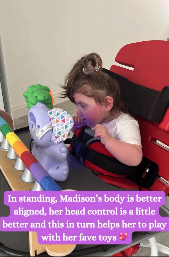 La experiencia de Madison con el bipedestador Supine Stander - Rehagirona
