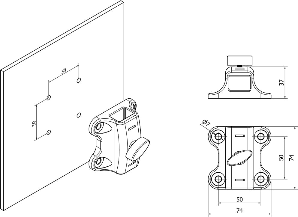 Pieza instalación de respaldo Akces-Med al respaldo - Rehagirona