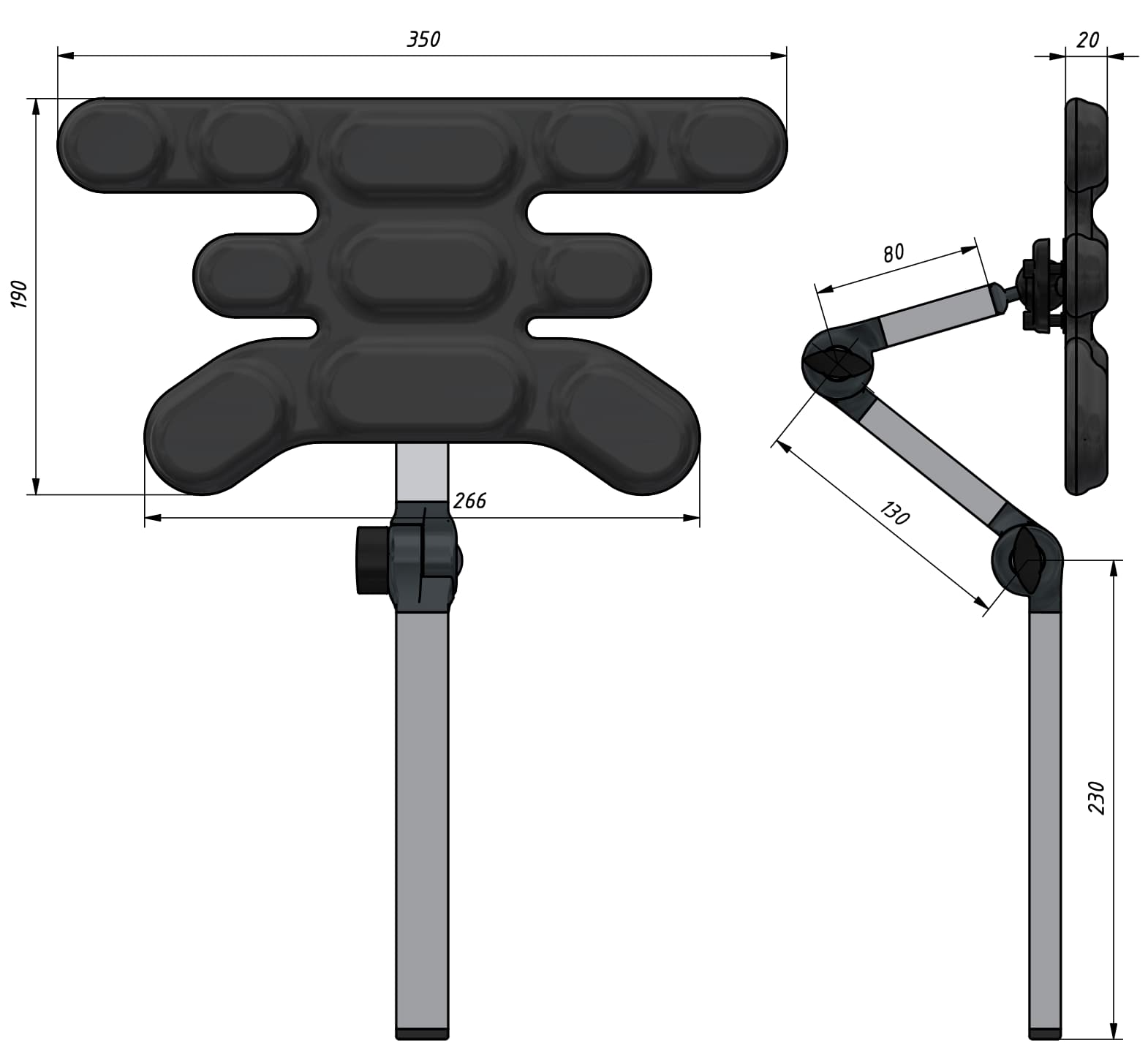Medidas del reposacabezas VisoPro - Rehagirona