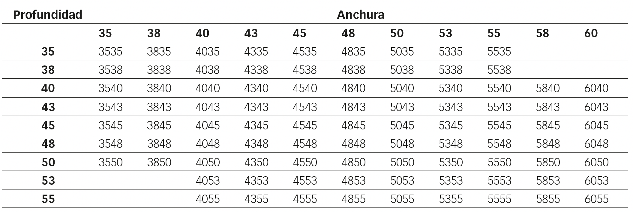 Medidas del cojín Geo-Matrix™ Hybrid Deep Low Profile - Rehagirona