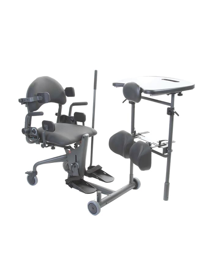 Frontal abatible hacia la izquierda con ruedas para bandeja alta Evolv (para opción B)