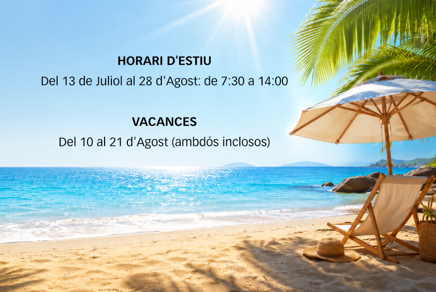 Nou horari d'estiu i vacances